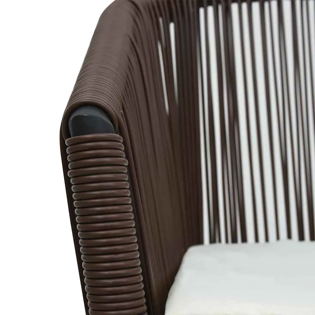 Outdoor Chairs 2 Piece Set Brown Rattan Garden Seating with Cushions Patio