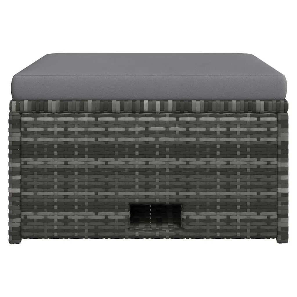 Garden Lounge Set 4 Piece Outdoor Furniture Weather-resistant PE Rattan Grey Sofa Table Cushions