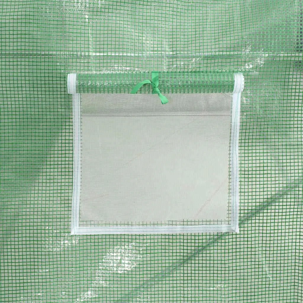 Greenhouse Galvanised Steel Frame PE Mesh 6.86 m² Green Garden Plant House Ventilation