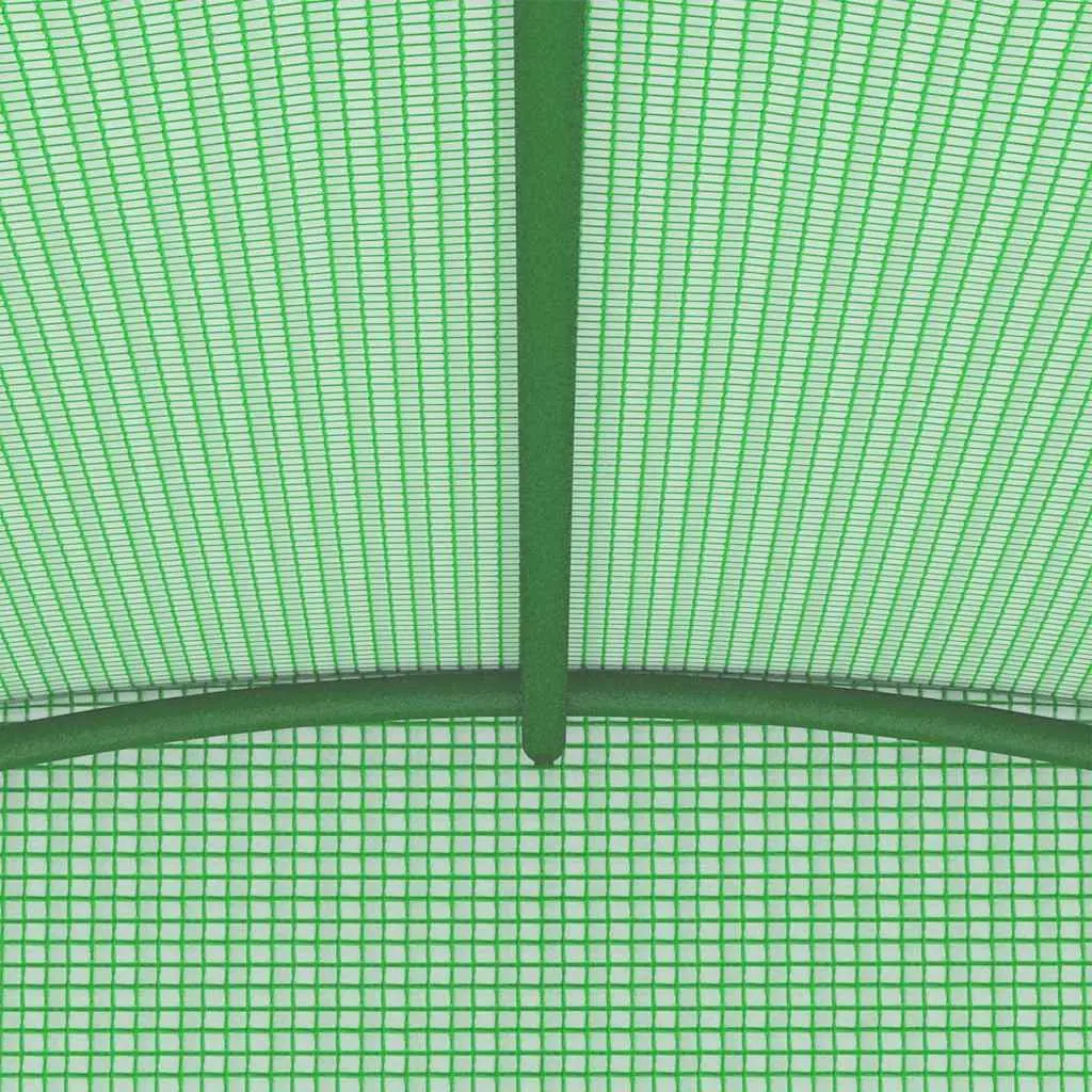 Greenhouse Galvanised Steel Frame PE Mesh 6.86 m² Green Garden Plant House Ventilation