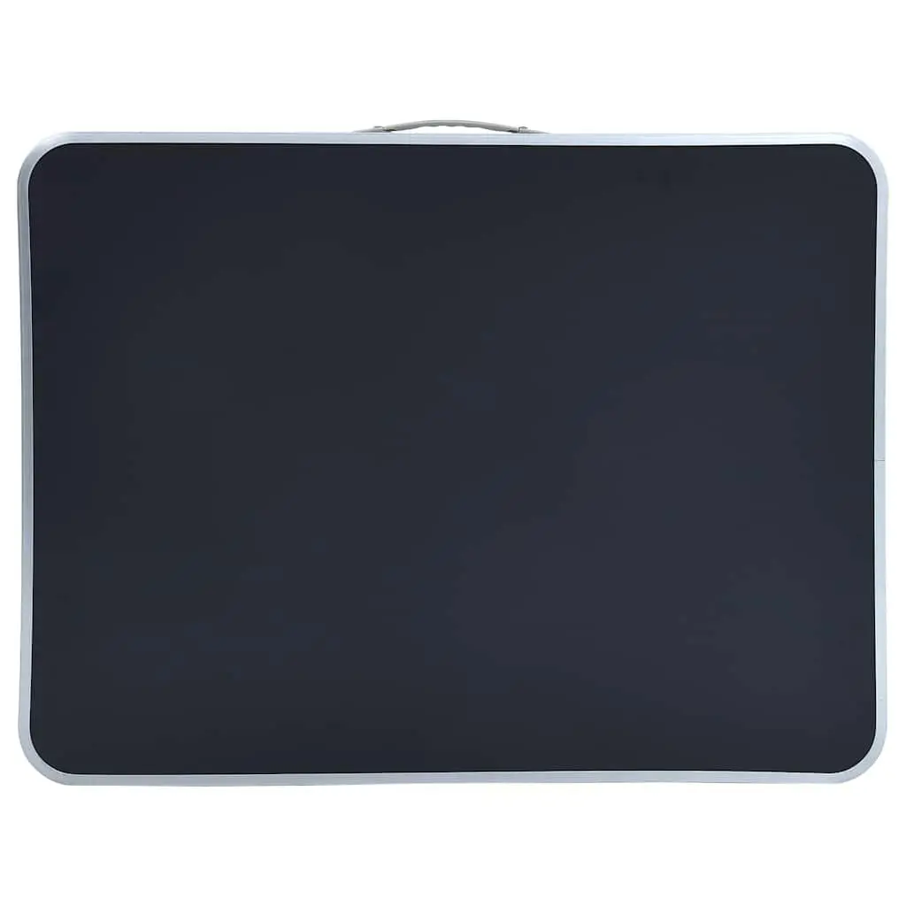 Foldable Camping Table with Metal Frame 80x60cm Grey Portable Outdoor Picnic