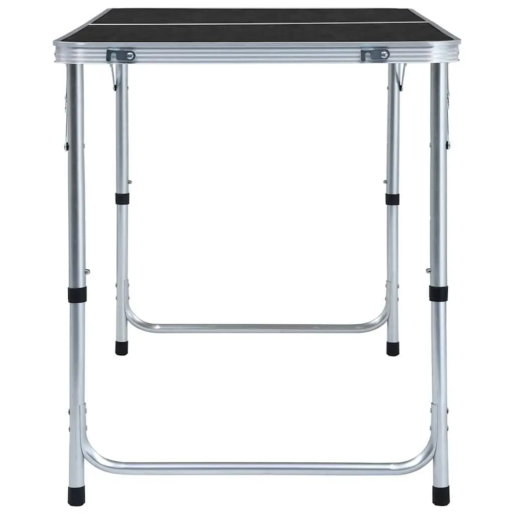Foldable Camping Table Grey Adjustable Height Portable Outdoor Picnic Garden