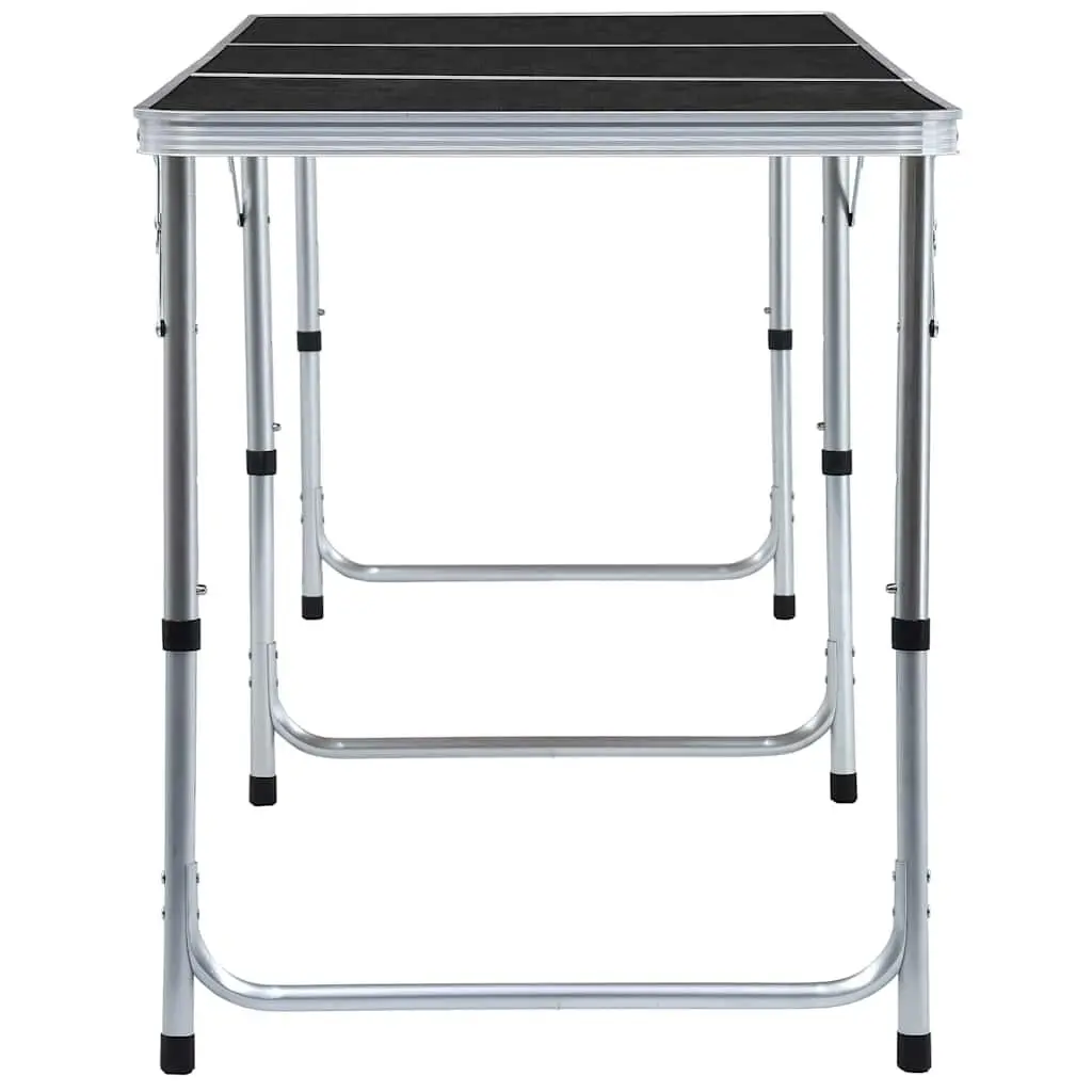 Foldable Camping Table Grey Adjustable Height Portable Picnic Garden Outdoor