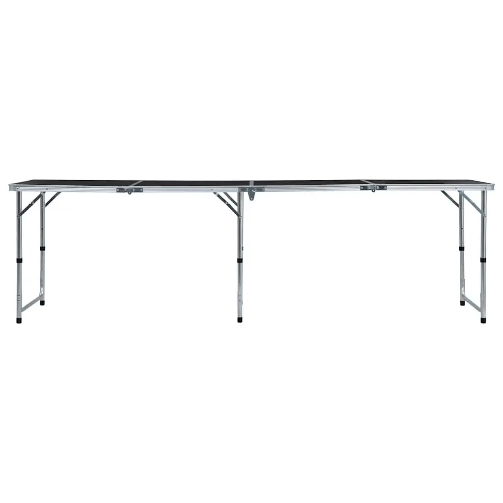 Foldable Camping Table Grey Adjustable Height Outdoor Picnic Garden Portable