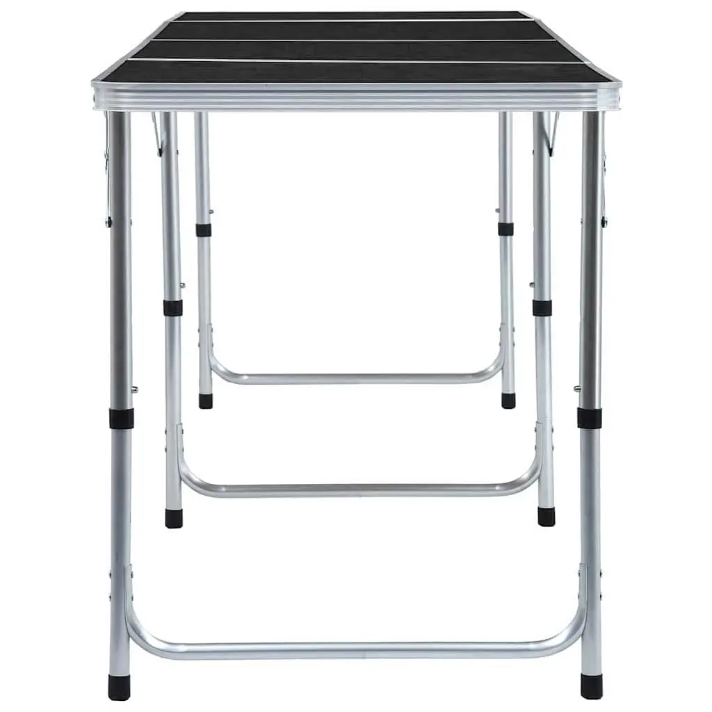 Foldable Camping Table Grey Adjustable Height Outdoor Picnic Garden Portable
