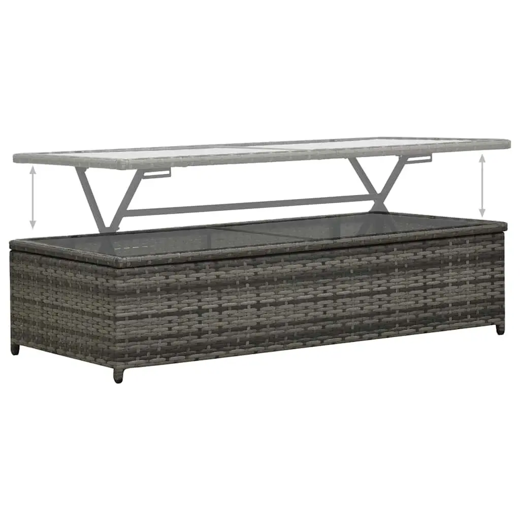 Garden Lounge Set 4 Piece Poly Rattan Sofa Coffee Table Stools Cushions Anthracite