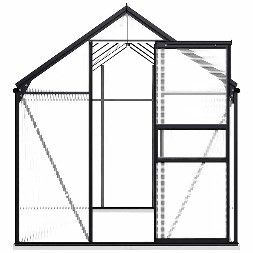 Greenhouse with Base Frame Polycarbonate Panels UV Resistant 5.89m² Anthracite Aluminium