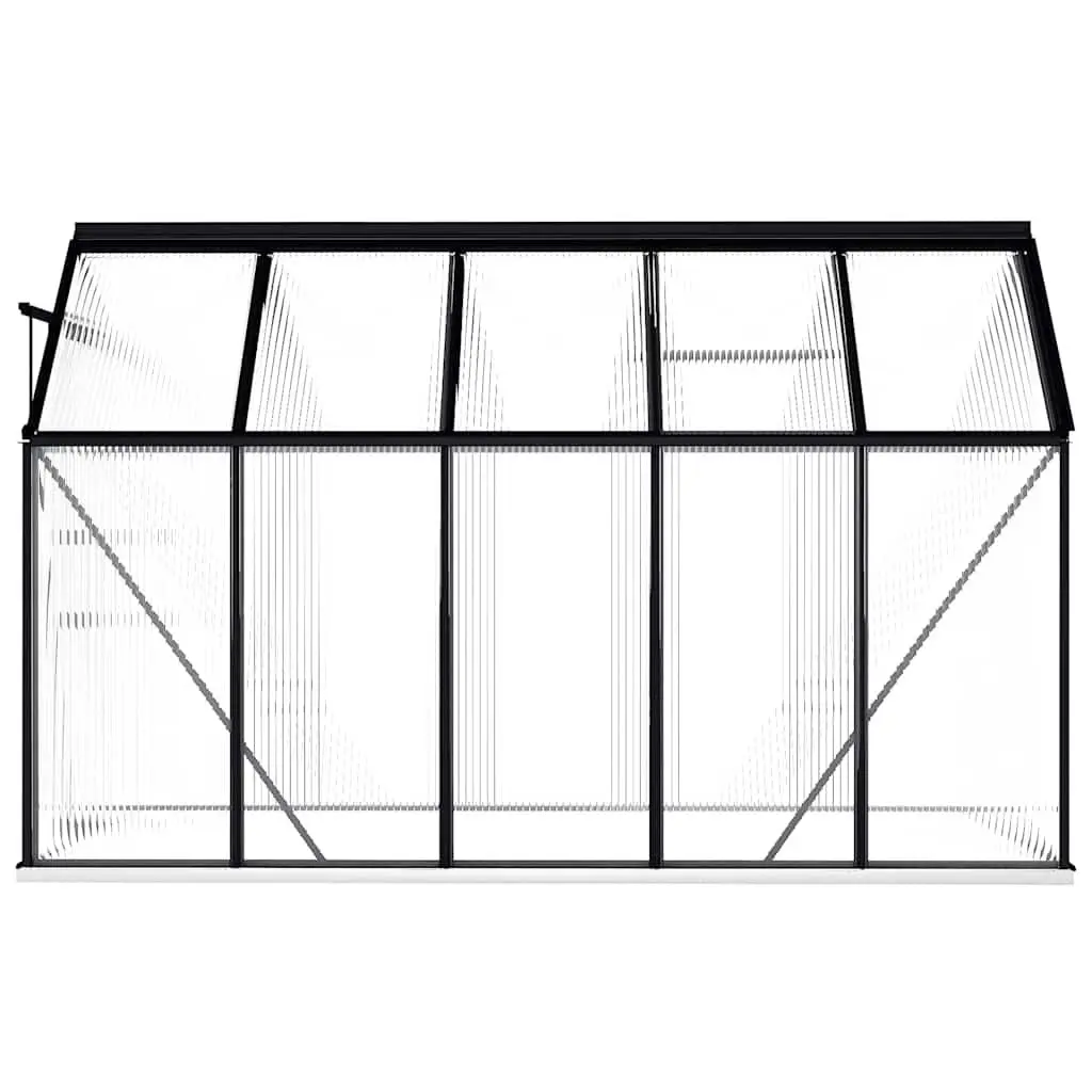 Greenhouse with Base Frame Polycarbonate Panels UV Resistant 5.89m² Anthracite Aluminium