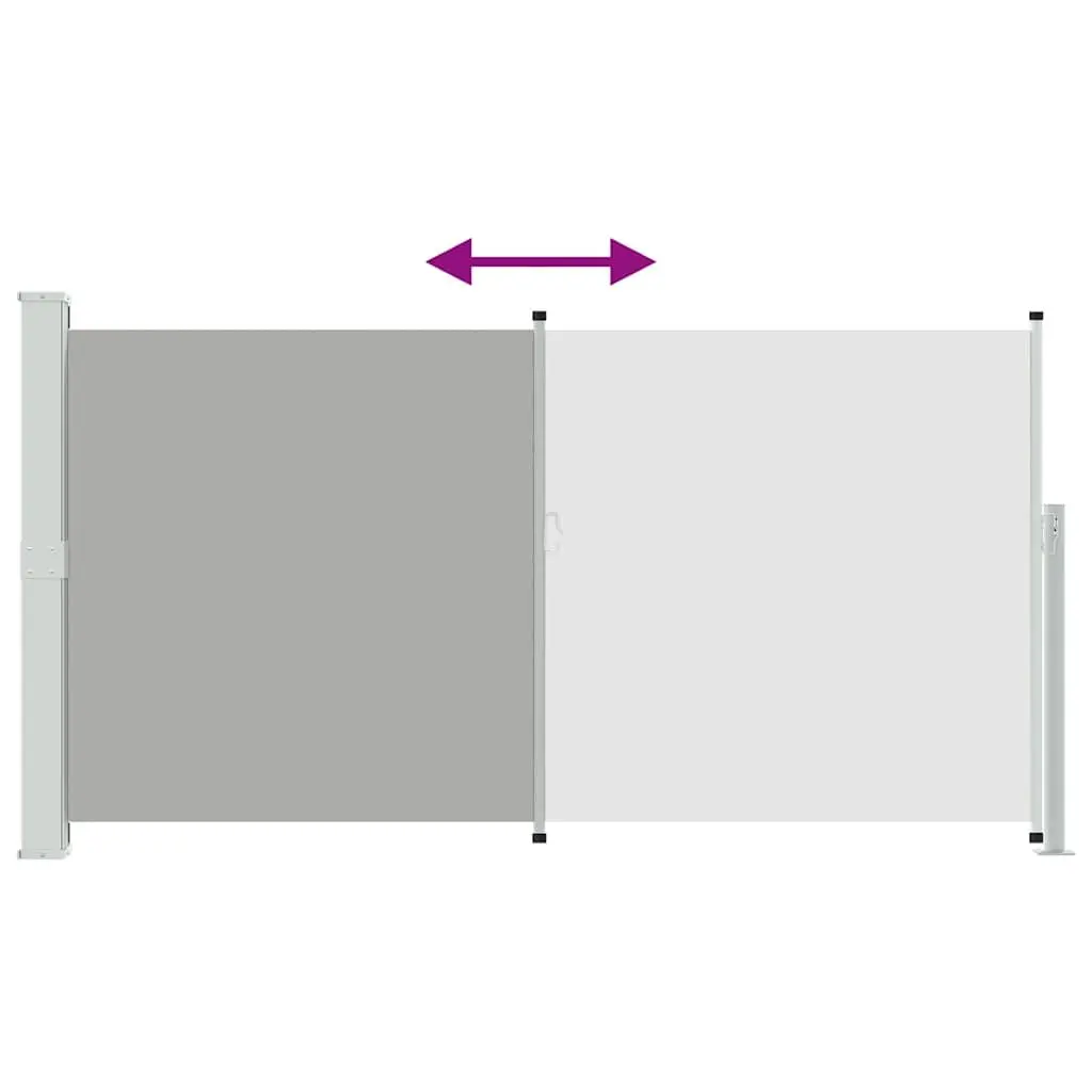 Retractable Side Awning Privacy Screen 170x300cm Grey Outdoor Sunshade