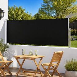 Patio Retractable Side Awning 100x300 cm Black Outdoor Privacy Screen Shade