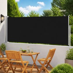 Patio Retractable Side Awning 120x500 cm Black Outdoor Privacy Screen Sunshade