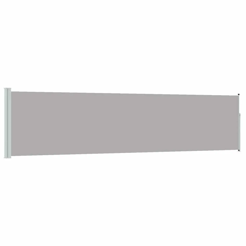 Retractable Side Awning Privacy Screen 117x514cm Grey Polyester