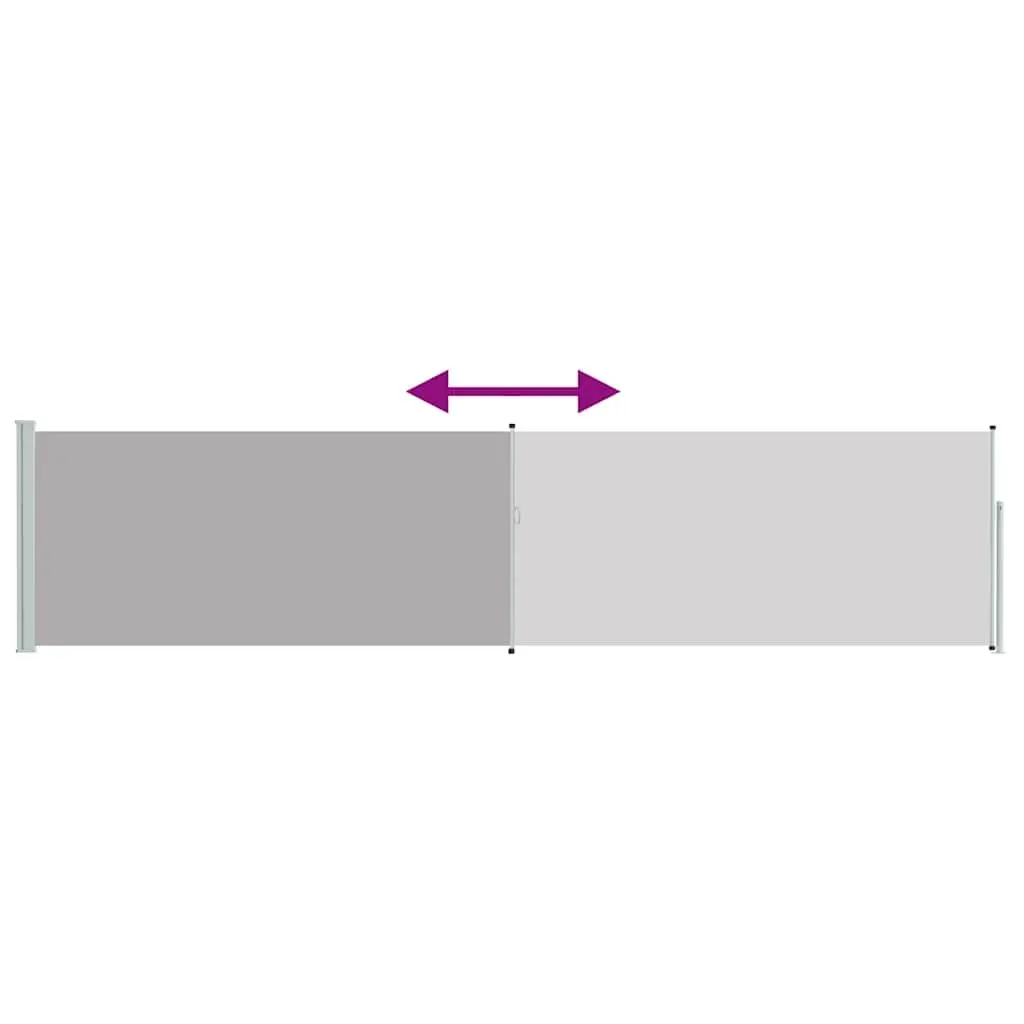 Retractable Side Awning Privacy Screen 117x514cm Grey Polyester