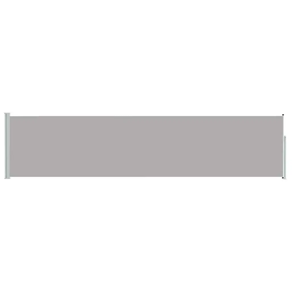 Retractable Side Awning Privacy Screen 117x514cm Grey Polyester