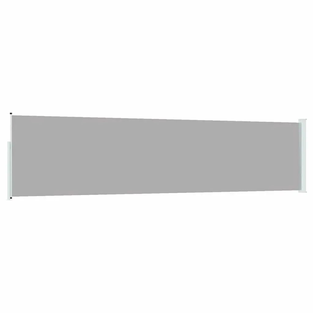 Retractable Side Awning Privacy Screen 117x514cm Grey Polyester