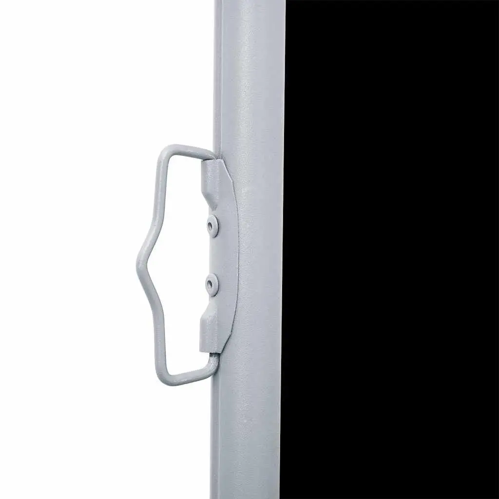 Retractable Side Awning Automatic Roll-back Function 100x600cm Black Outdoor Privacy Screen