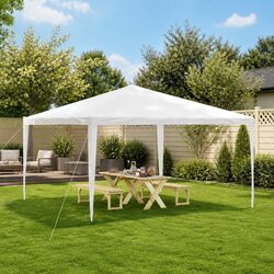 Outdoor Party Tent 4x4m Gazebo Canopy White Garden Wedding Event Marquee