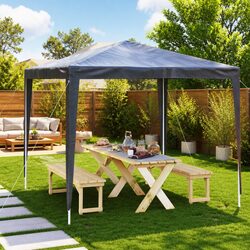 Party Tent 2.5x2.5m Outdoor Canopy Gazebo Garden Pavilion Portable Wedding Event