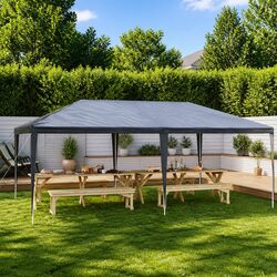 Party Tent 4x6 m Anthracite Outdoor Canopy Gazebo Garden Shelter Portable
