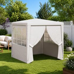 Party Tent with Side Walls 2.5x2.5m Outdoor Gazebo Marquee Canopy White