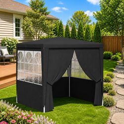 Party Tent Marquee with Side Walls 2.5x2.5m Outdoor Gazebo Canopy Anthracite