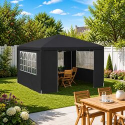 Party Tent 4x4 m Anthracite Outdoor Garden Gazebo Canopy with Side Walls