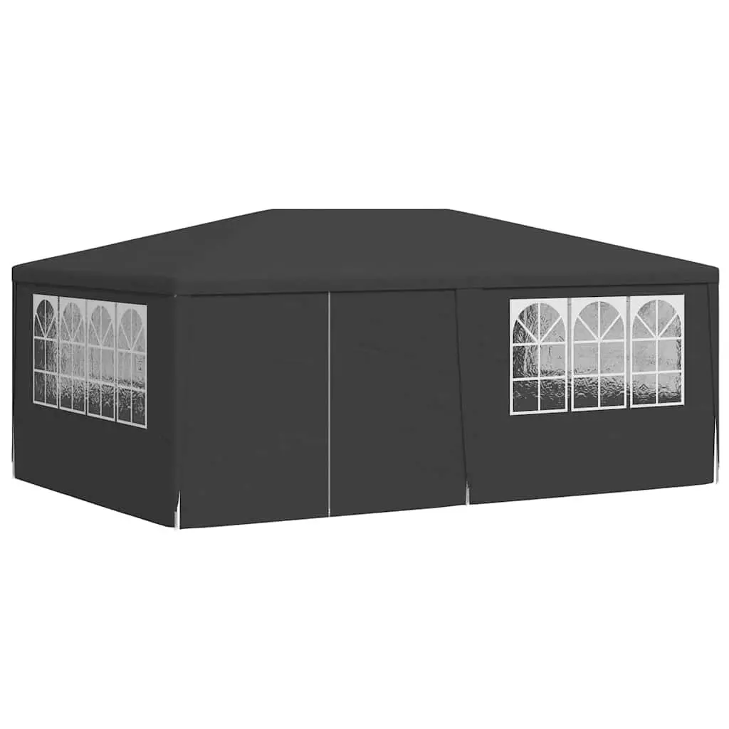 Party Tent Outdoor Marquee 4x6 m Anthracite with Side Walls Windows and Door