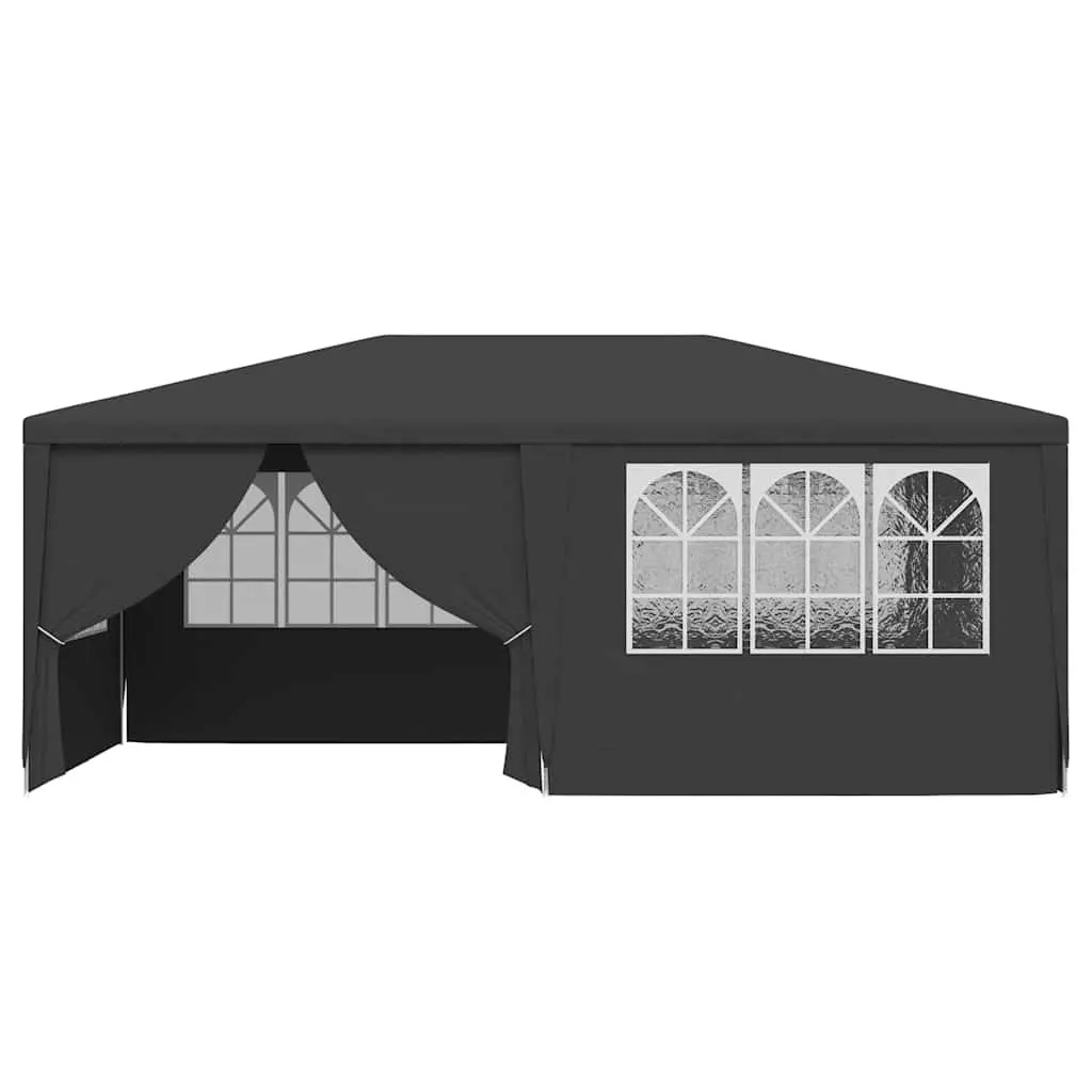 Party Tent Outdoor Marquee 4x6 m Anthracite with Side Walls Windows and Door