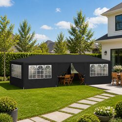 Party Tent 4x9 m Anthracite Outdoor Canopy Gazebo with Side Walls Panels Door