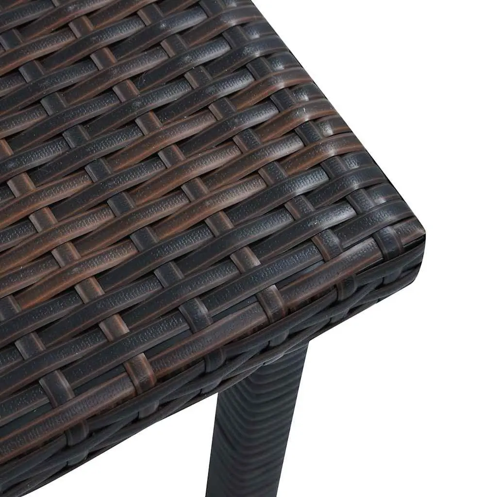 Outdoor Garden Tea Table PE Rattan Brown 40x40x40 cm Patio Furniture