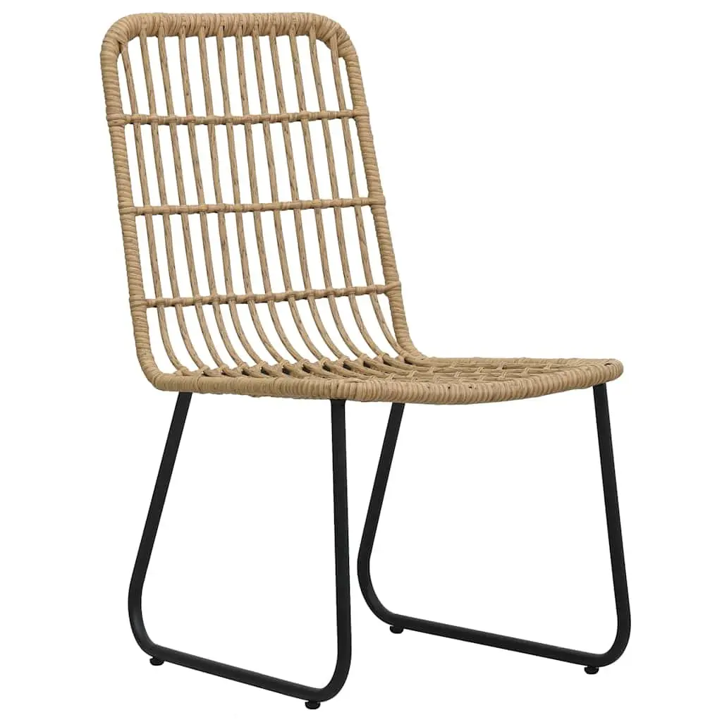 3 Piece Bistro Set Poly Rattan Outdoor Furniture Chairs Coffee Table Brown