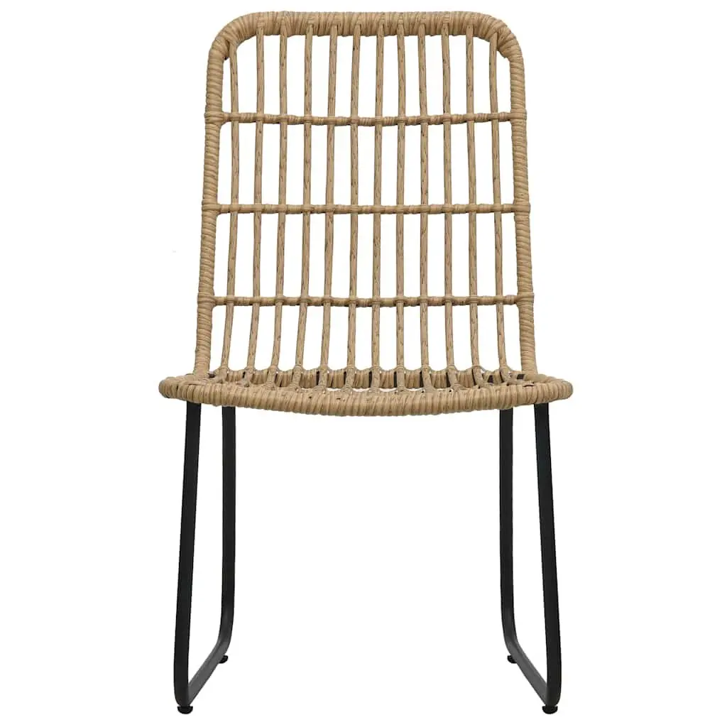 3 Piece Bistro Set Poly Rattan Outdoor Furniture Chairs Coffee Table Brown