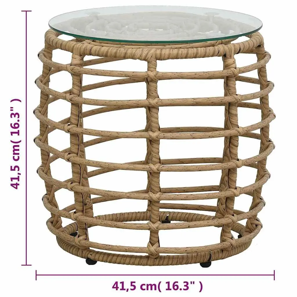 3 Piece Bistro Set Poly Rattan Outdoor Furniture Chairs Coffee Table Brown