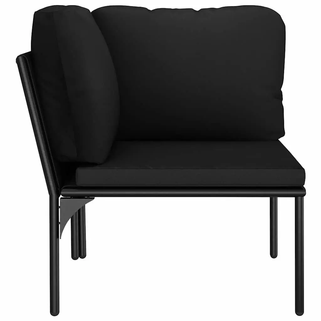 6 Piece Garden Lounge Set Outdoor Patio Furniture with Cushions Black PVC Wire