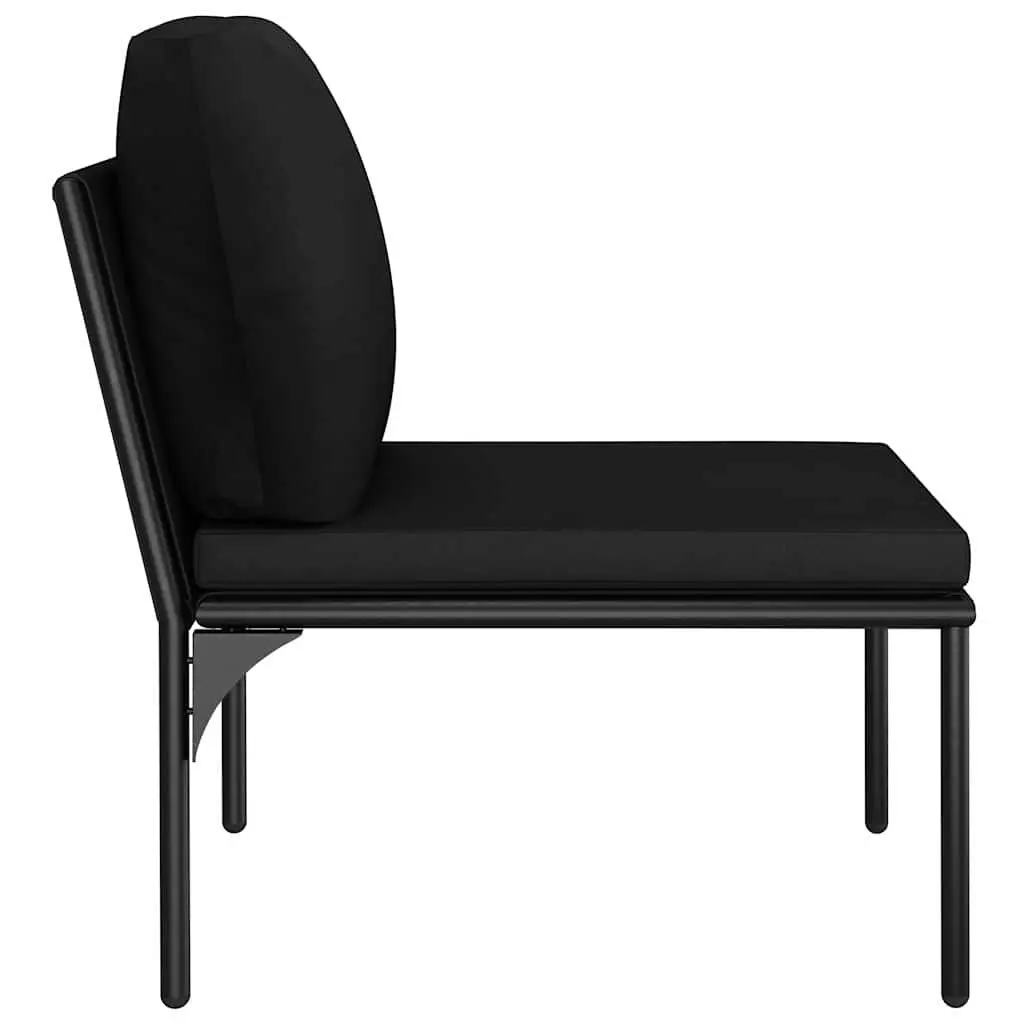 6 Piece Garden Lounge Set Outdoor Patio Furniture with Cushions Black PVC Wire
