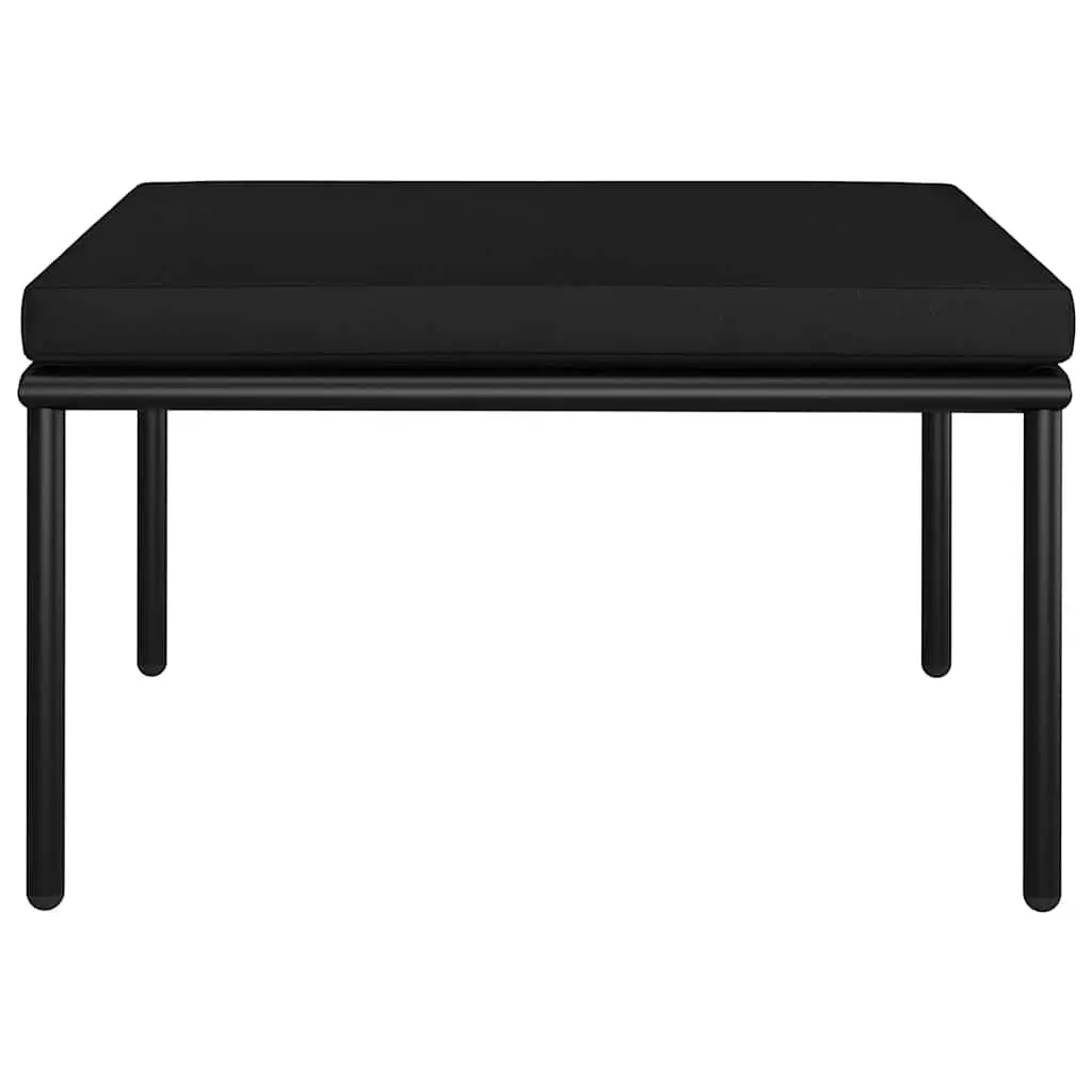 6 Piece Garden Lounge Set Outdoor Patio Furniture with Cushions Black PVC Wire