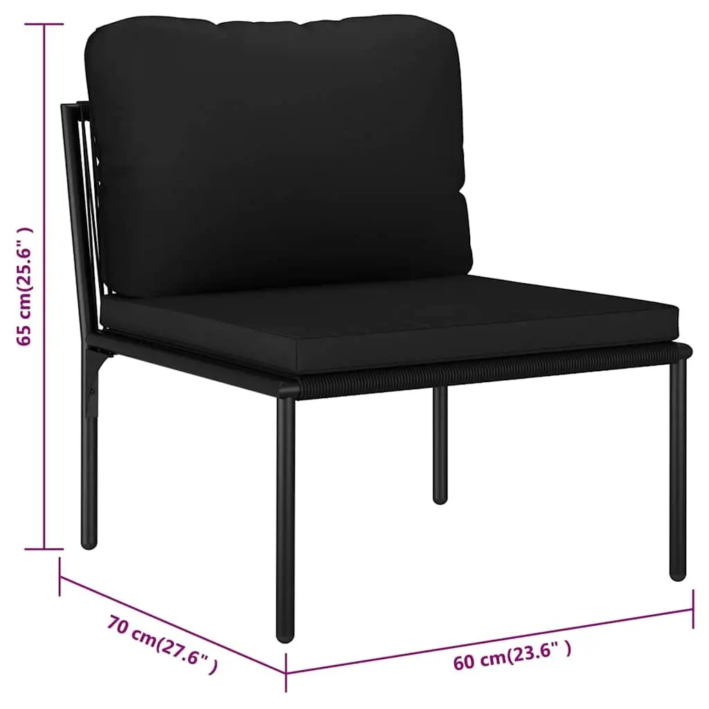 5 Piece Garden Lounge Set Outdoor Furniture with Cushions Black Patio Sectional
