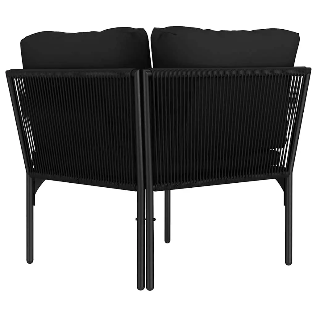 8 Piece Garden Lounge Set Outdoor Patio Furniture Black PVC Cushions Modular