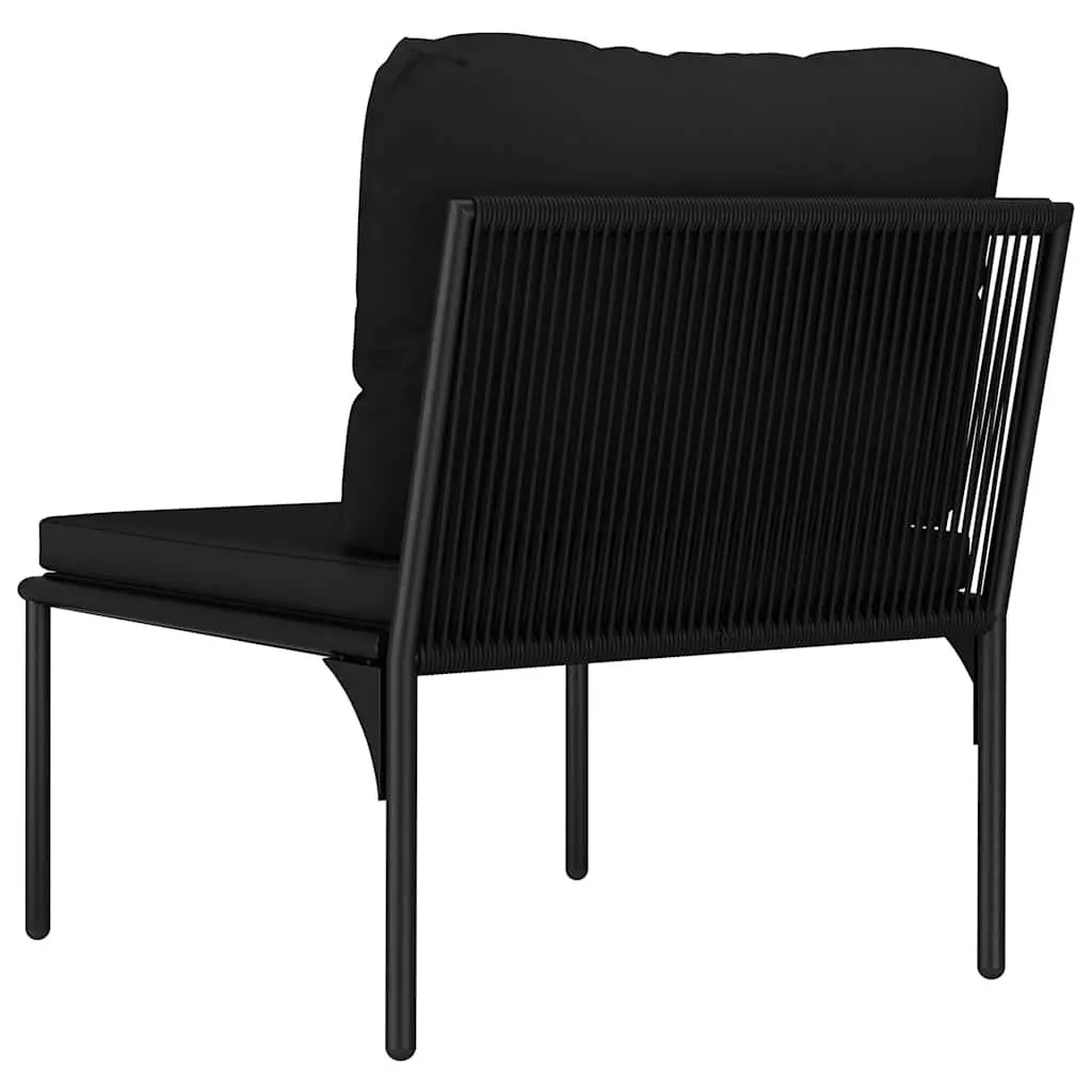 3 Piece Garden Lounge Set Outdoor Patio Furniture Black PVC Cushions Modular