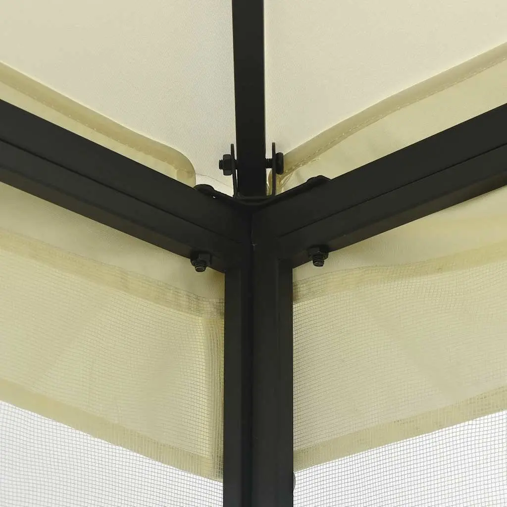 Outdoor Gazebo Mosquito Nets 300x300x265 cm Cream Steel Frame Polyester