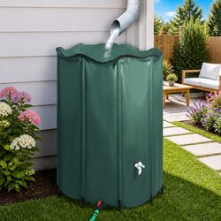 Collapsible Rain Water Tank 1250L with Spigot Garden Watering Storage Barrel
