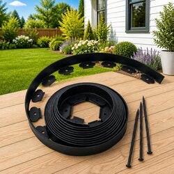 Garden Lawn Edging Border 10m Flexible Landscape Black Yard Patio Driveway