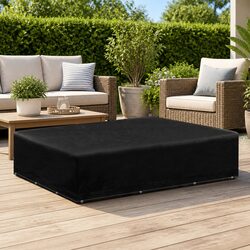 Garden Furniture Cover 250x250x70cm Black 12 Eyelets Outdoor Protection