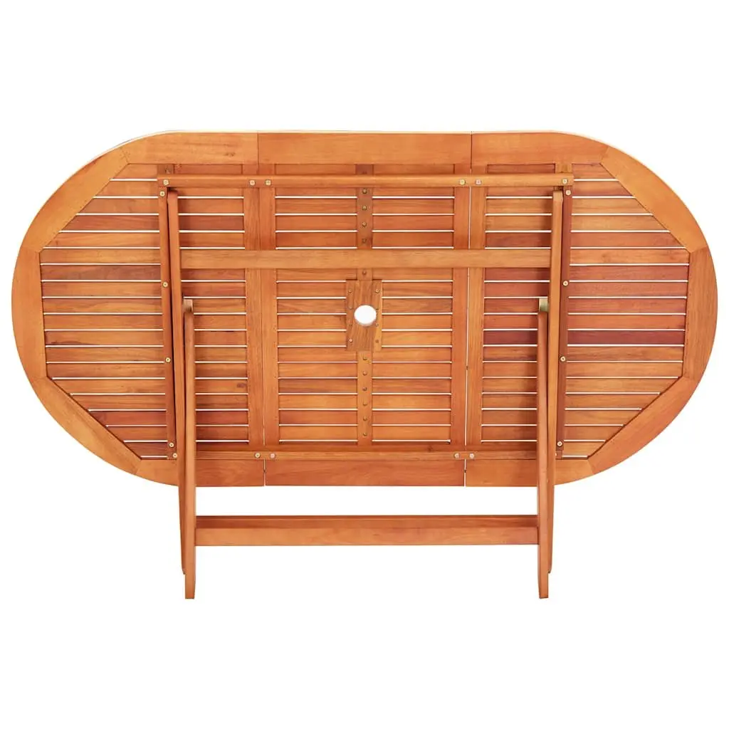 Folding Outdoor Dining Table Solid Eucalyptus Wood 160x85x74cm Brown