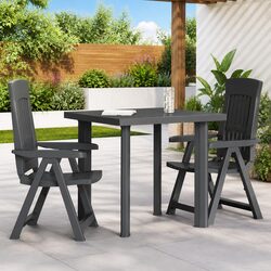 Garden Table Anthracite Outdoor Dining Patio Furniture Lightweight Plastic