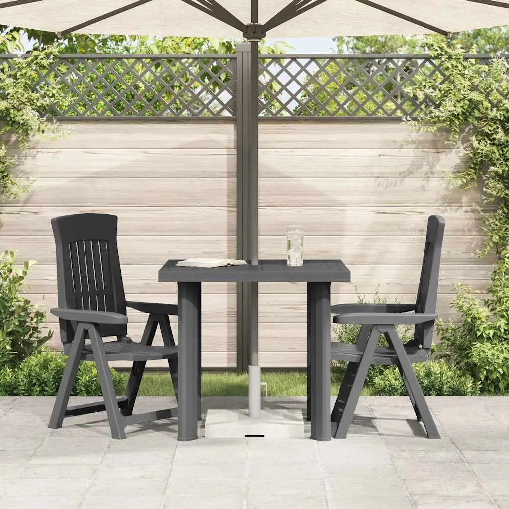 Garden Table Lightweight Plastic Outdoor Dining Anthracite