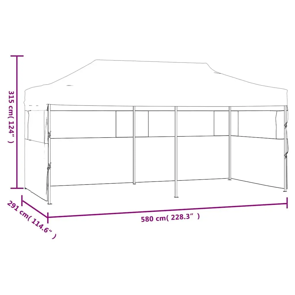 Folding Party Tent UV and Water Resistant 3x6m White with Removable Sidewalls