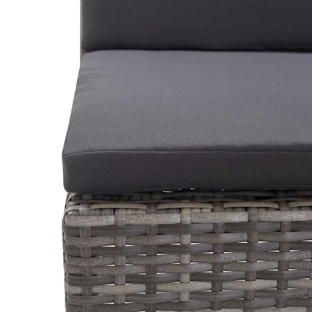 6 Piece Outdoor Lounge Set Modular Garden Patio Furniture Grey Rattan Cushions