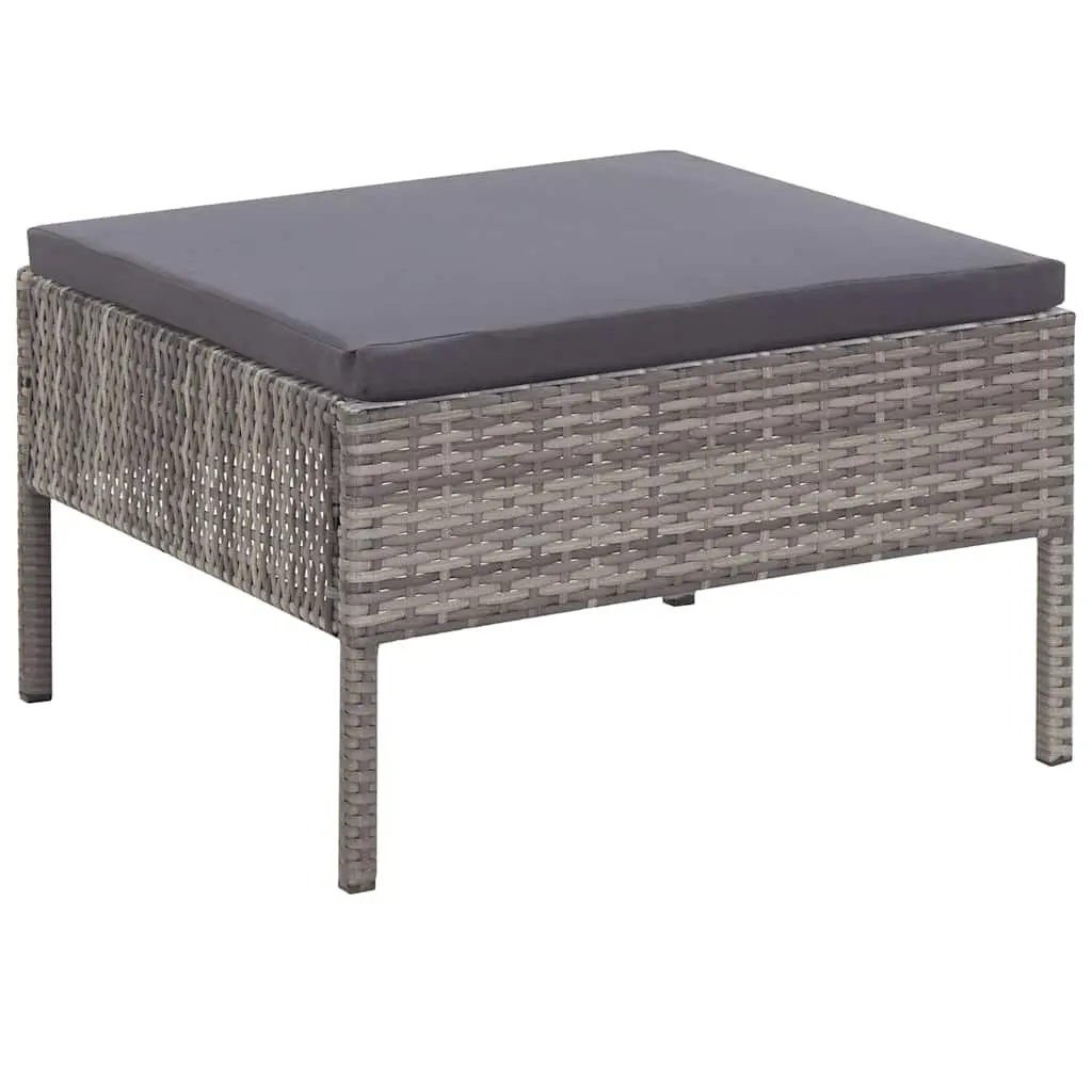 6 Piece Outdoor Lounge Set Modular Garden Patio Furniture Grey Rattan Cushions
