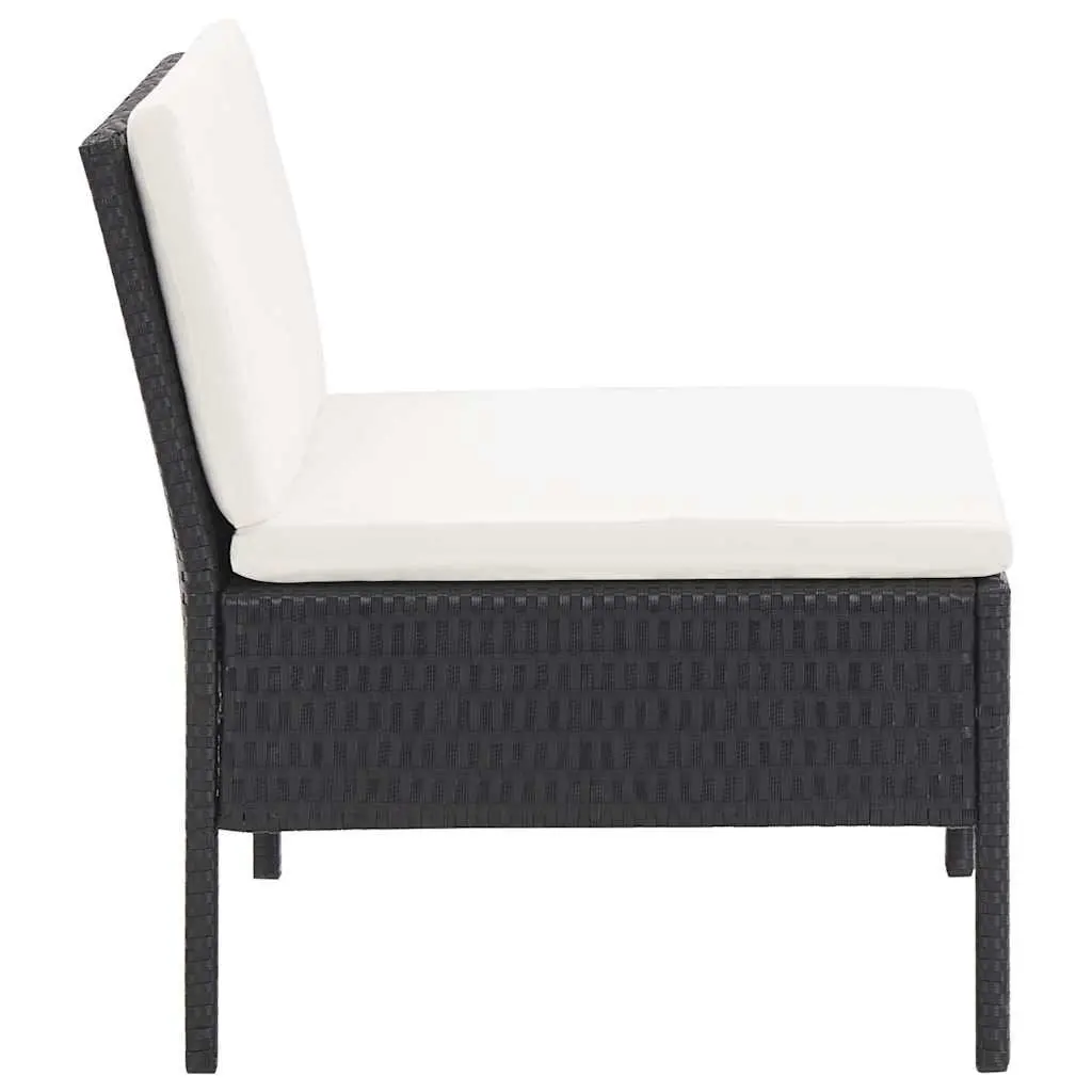 3 Piece Outdoor Garden Lounge Set with Cushions Poly Rattan Patio Furniture